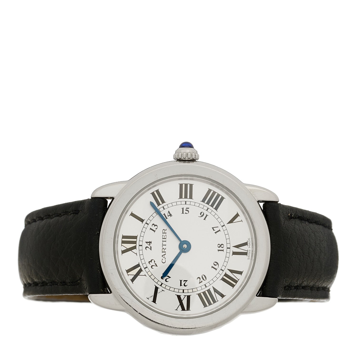 Cartier Stainless Steel Calfskin 29mm Ronde Solo Quartz Watch 3 of 11