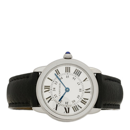 Cartier Stainless Steel Calfskin 29mm Ronde Solo Quartz Watch 3 of 11