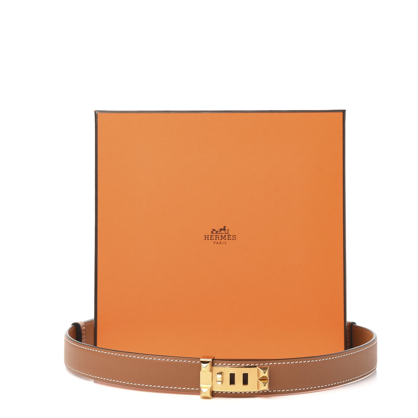Madame Calfskin 24mm Collier De Chien Belt Gold