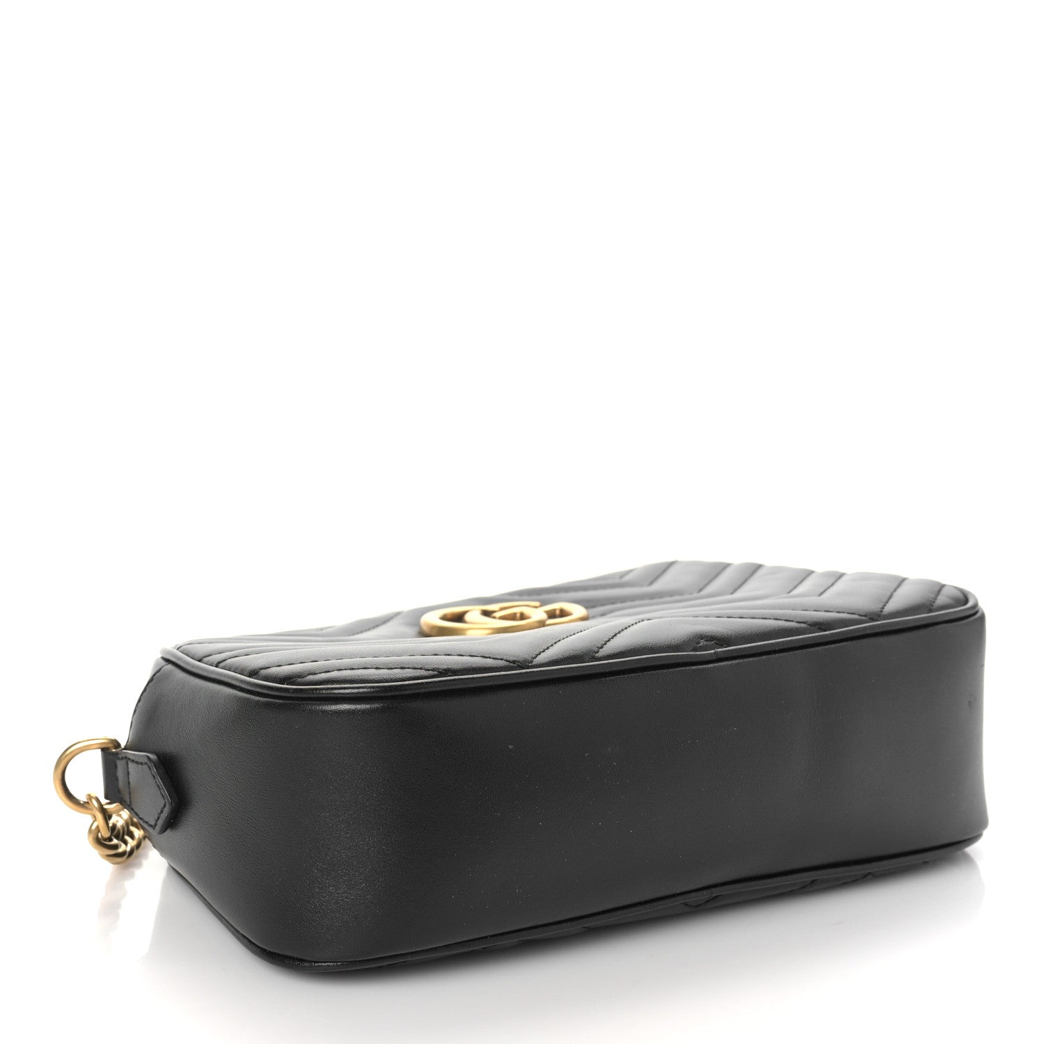 Gucci Calfskin Matelasse Small GG Marmont Chain Shoulder Bag Black 4 of 10