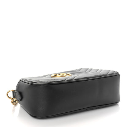 Gucci Calfskin Matelasse Small GG Marmont Chain Shoulder Bag Black 4 of 10
