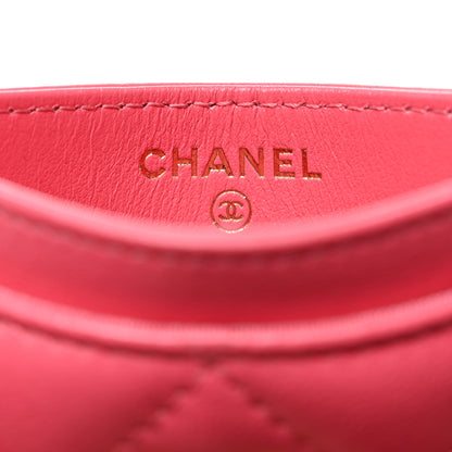 Chanel Lambskin Plexiglass Quilted Coco Love Card Holder Pink 5 of 8