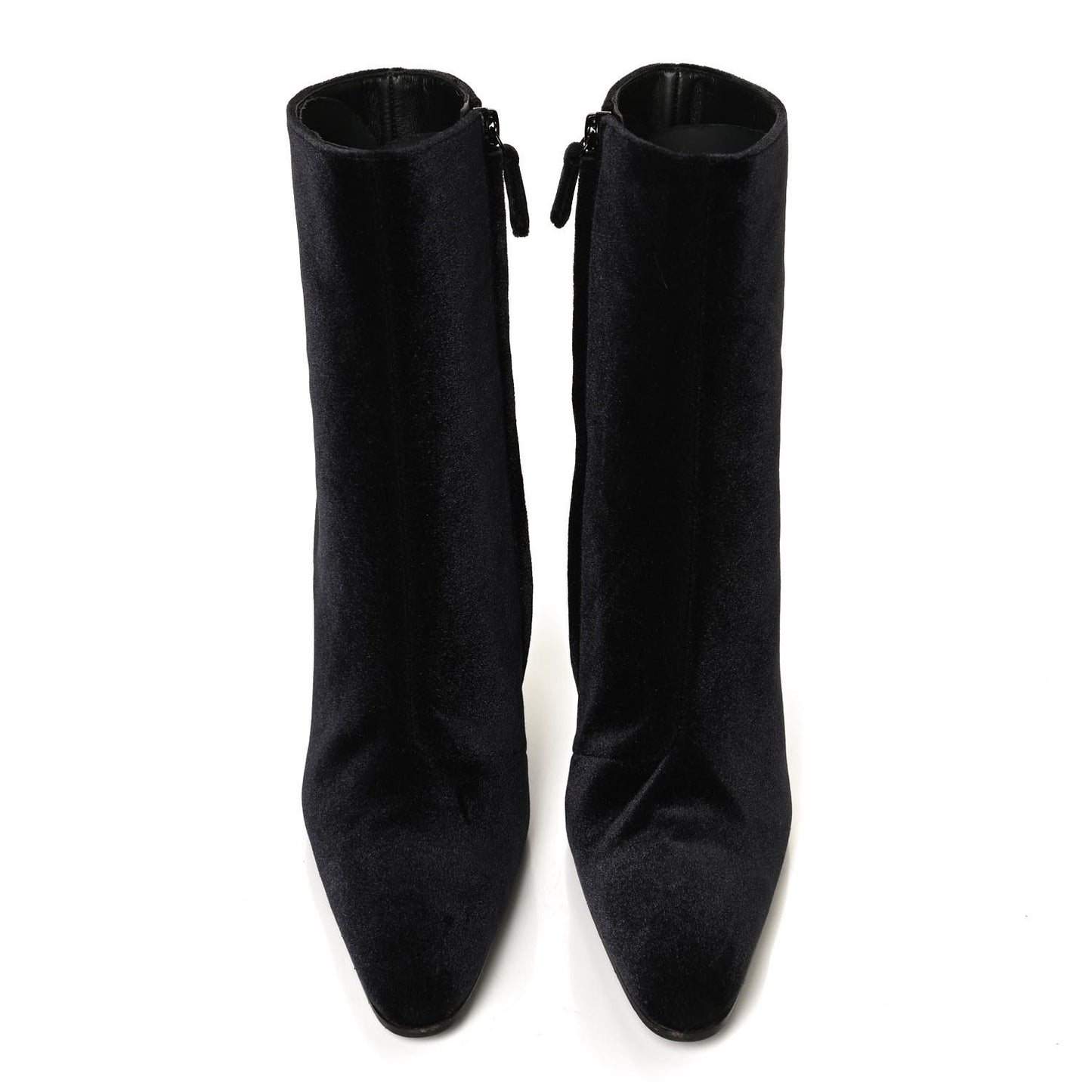 Smooth Velvet Ankle Boots 39 Black
