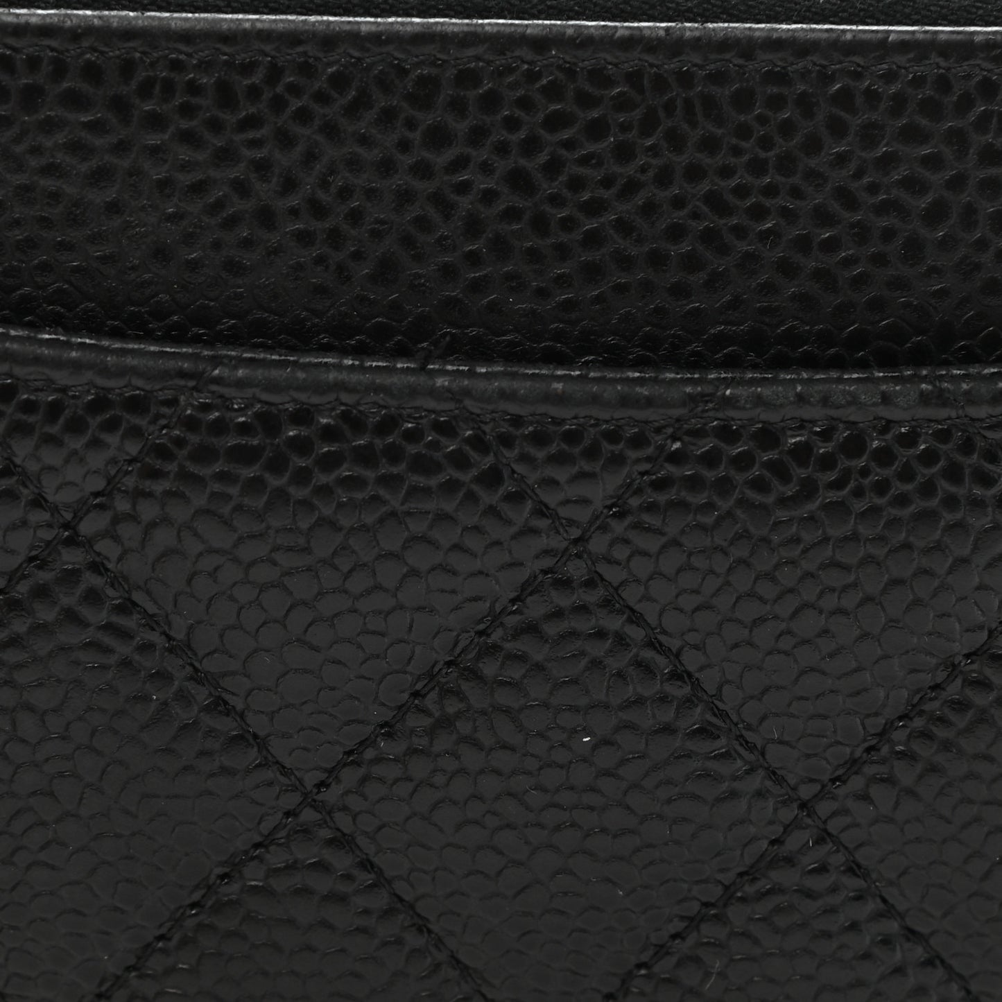 Caviar Quilted Large Gusset Zip Around Wallet Black