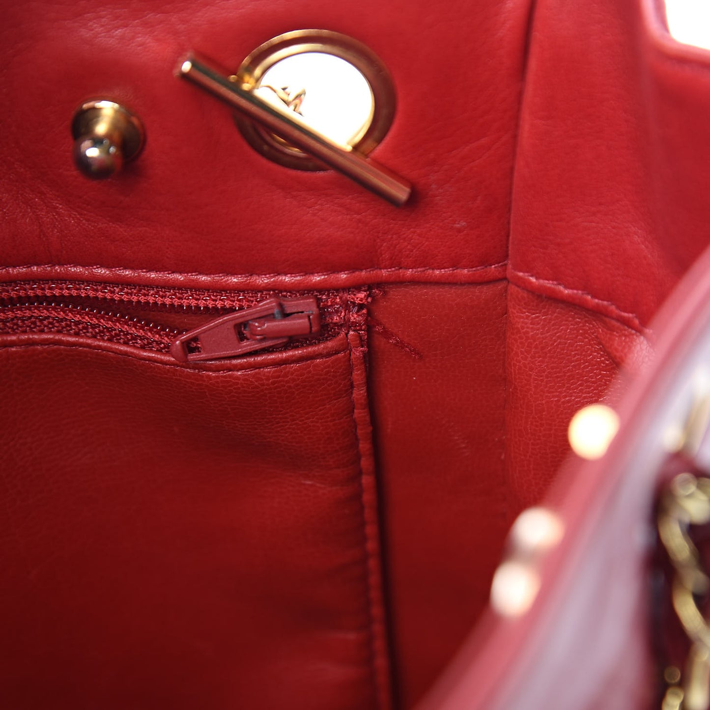 Lambskin Quilted Tote Red