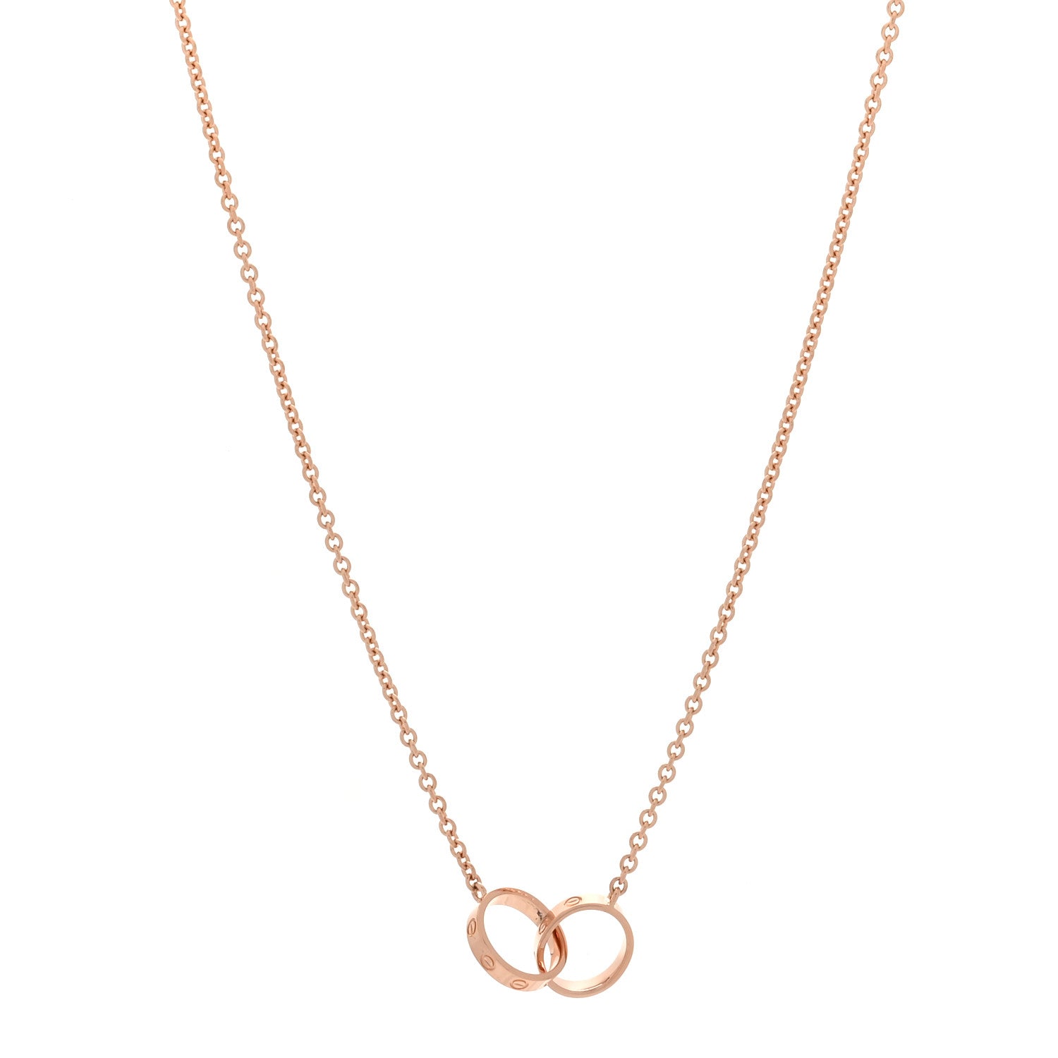 Cartier 18K Pink Gold Interlocking LOVE Necklace 1 of 6