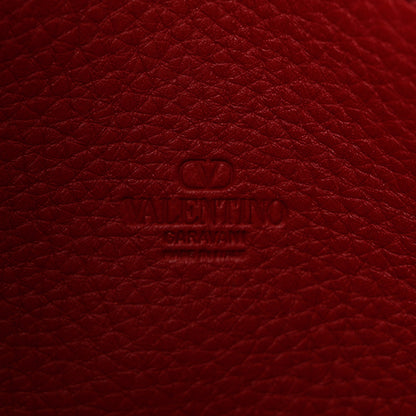 Valentino Garavani Pebbled Calfskin Medium Rockstud Flip Lock Crossbody Bag Red 6 of 9