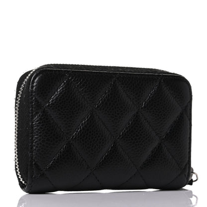 Chanel Caviar Quilted Zip Coin Purse Black 2 of 5