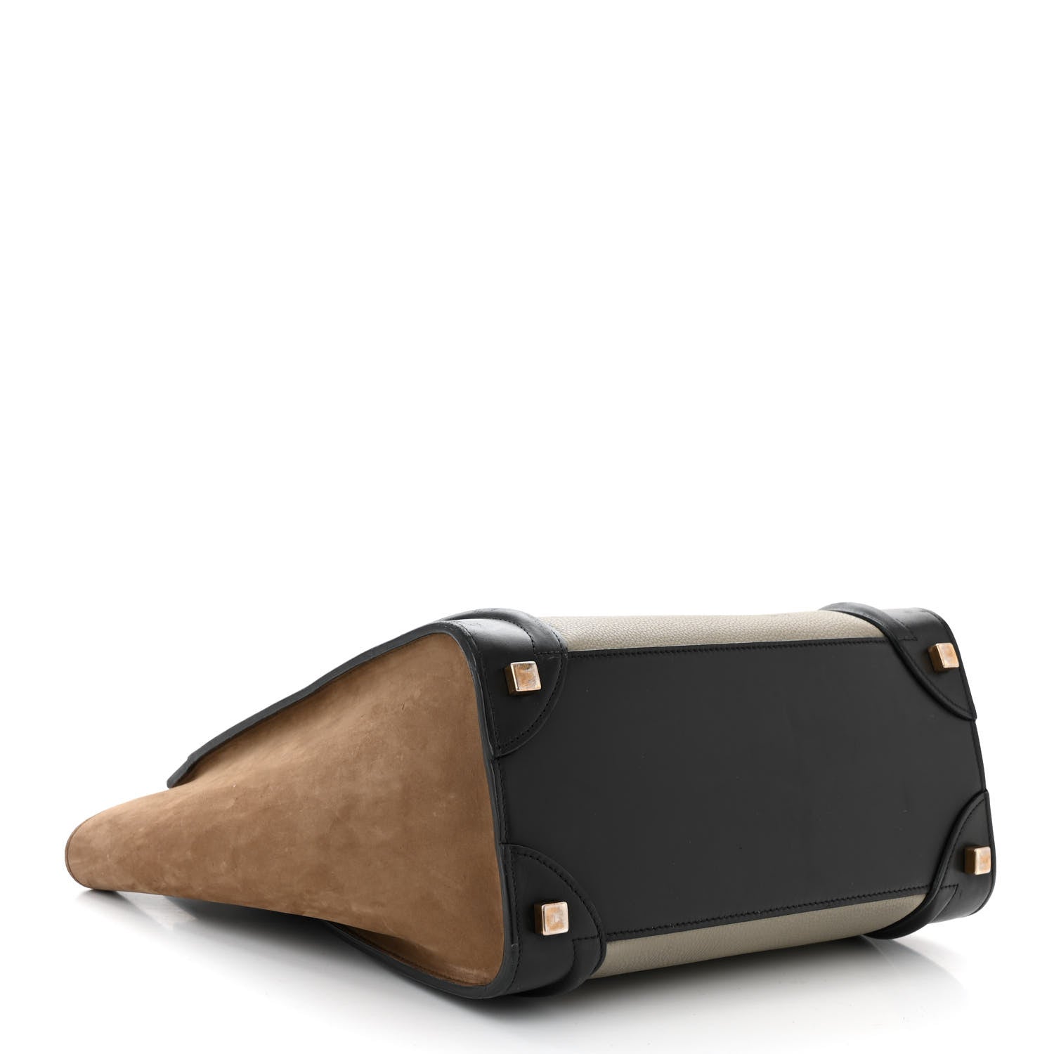 Celine Drummed Calfskin Nubuck Micro Tri-Color Luggage Stone 4 of 9