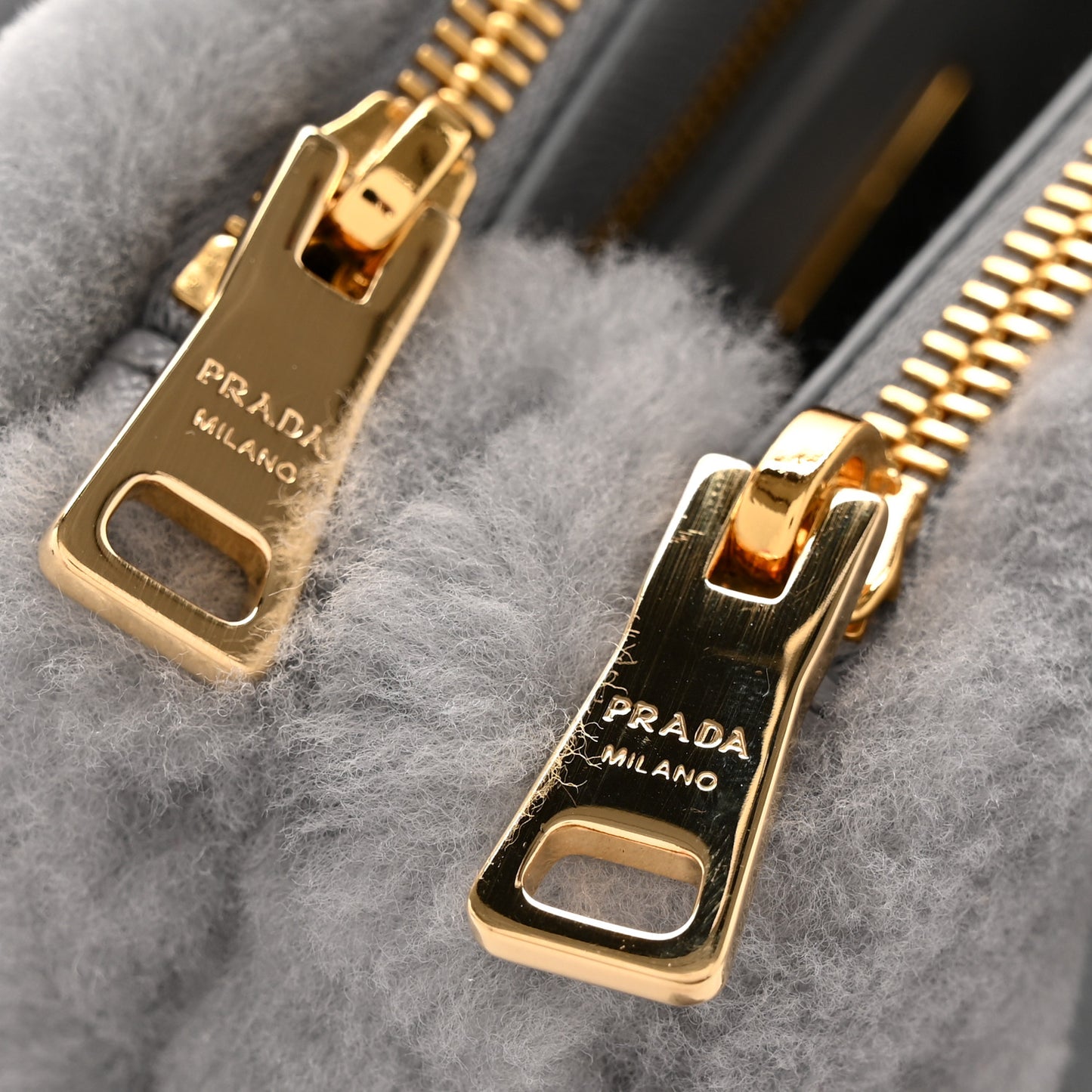 Shearling Mini Galleria Double Zip Tote Fiordaliso
