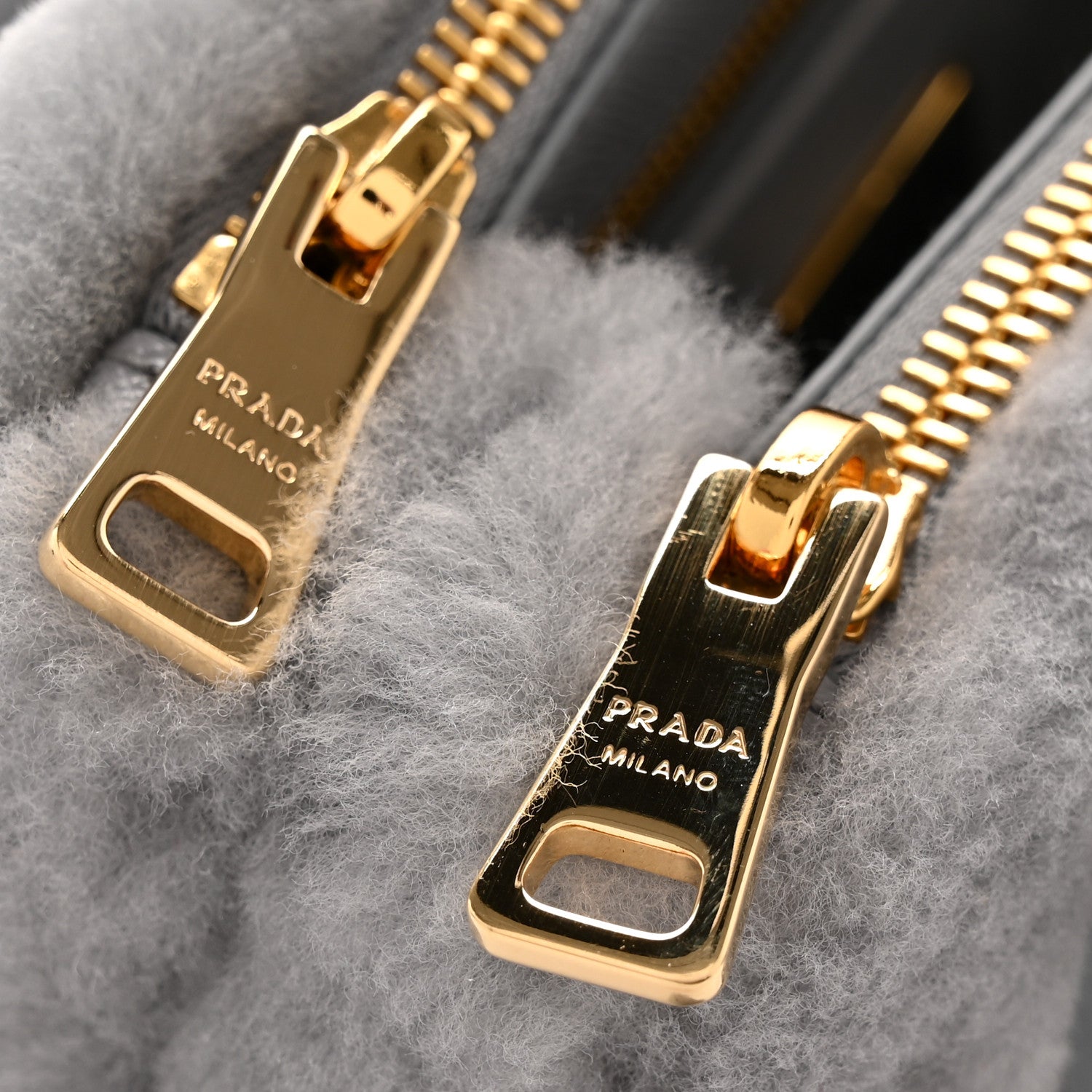 Prada Shearling Mini Galleria Double Zip Tote Fiordaliso 11 of 12
