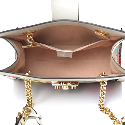 Gucci GG Supreme Monogram Flora Textured Calfskin Small Padlock Tote Beige Ebony Multicolor Mystic White 6 of 10