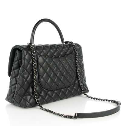 Chanel Caviar Quilted Medium Coco Handle Flap Black 3 of 8