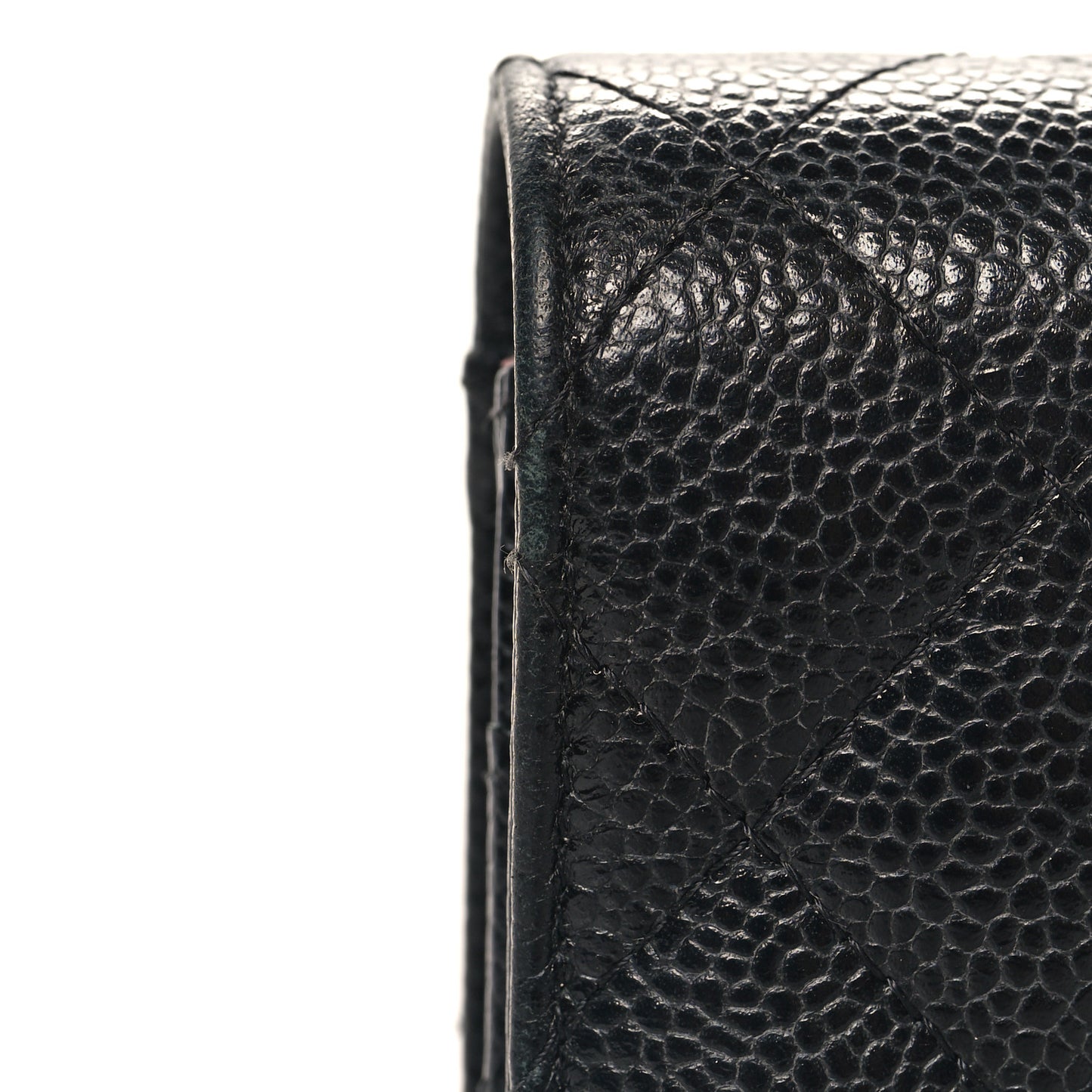 Caviar Quilted Wallet on Chain WOC Black