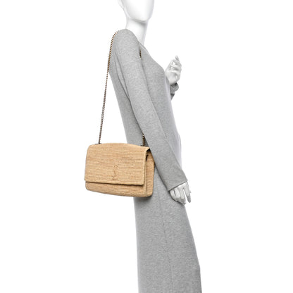 Saint Laurent Raffia Monogram Medium Jamie Natural Avorio 2 of 10