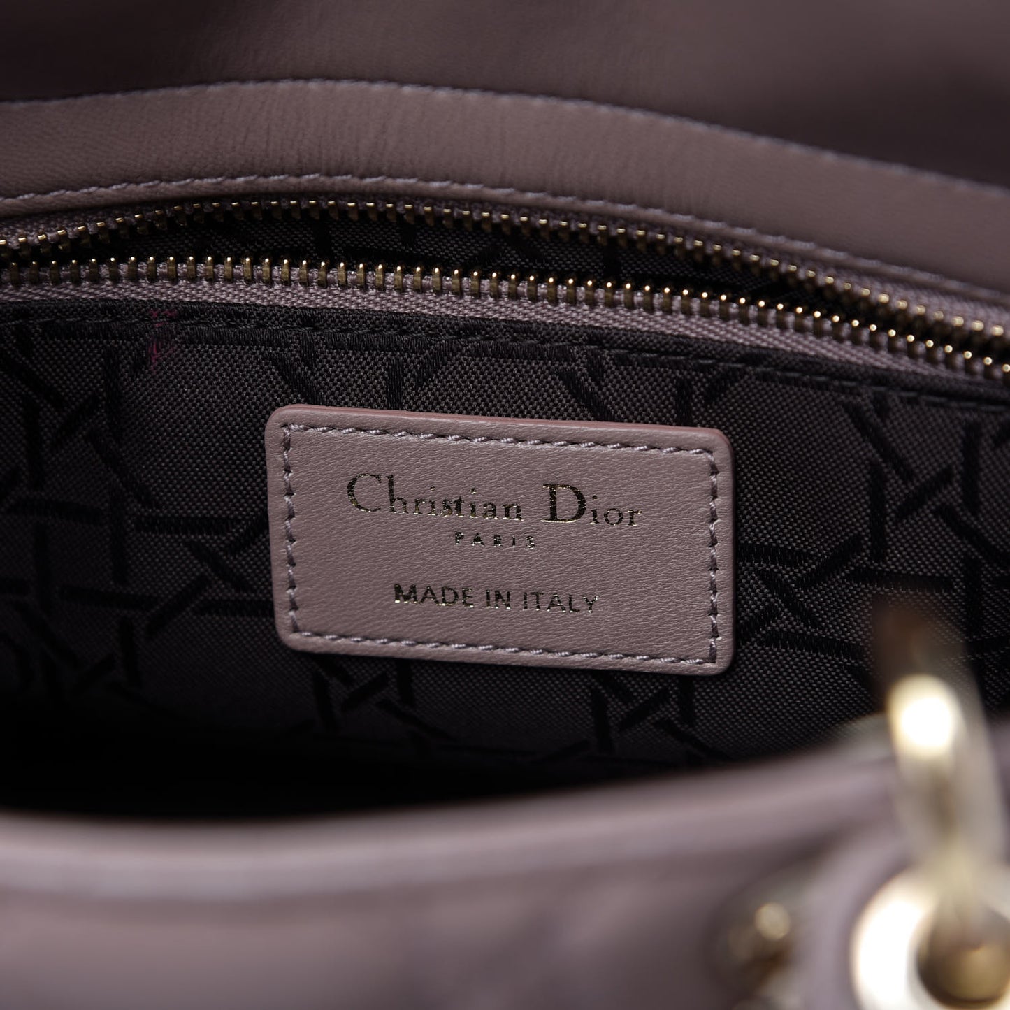 Lambskin Cannage Small Lucky Badges My Lady Dior Taupe