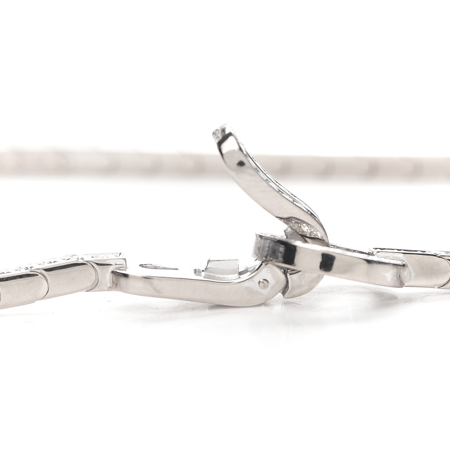 Cartier 18K White Gold Diamond Agrafe Necklace 5 of 5