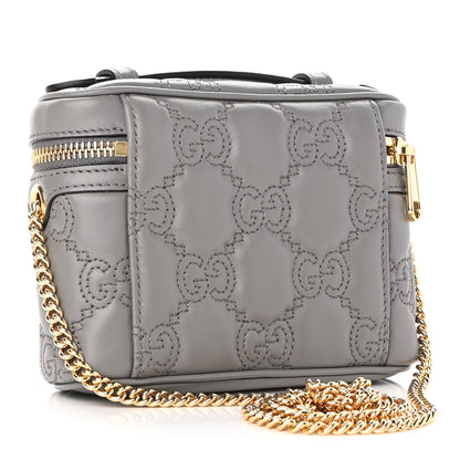 Gucci Calfskin GG Matelasse Mini Top Handle Bag Dusty Grey 3 of 9