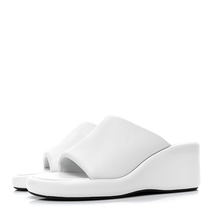 Balenciaga Smooth Nappa Logo Rise Wedge Sandals 39 White Black 3 of 10