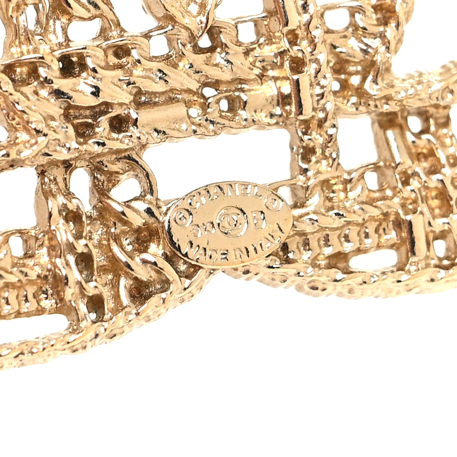 Chanel Metal CC Tweed Brooch Gold 3 of 4