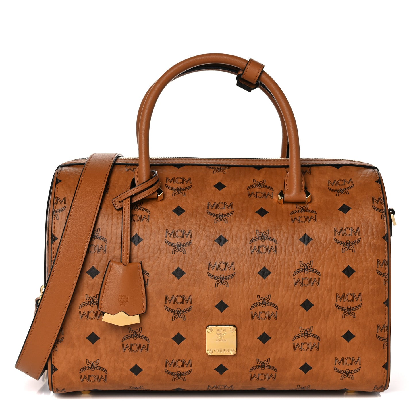 Visetos Medium Boston Bag Cognac