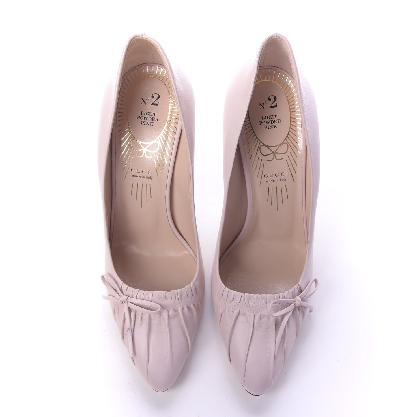 Nappa Bow High Heel Pumps 37 Powder Pink