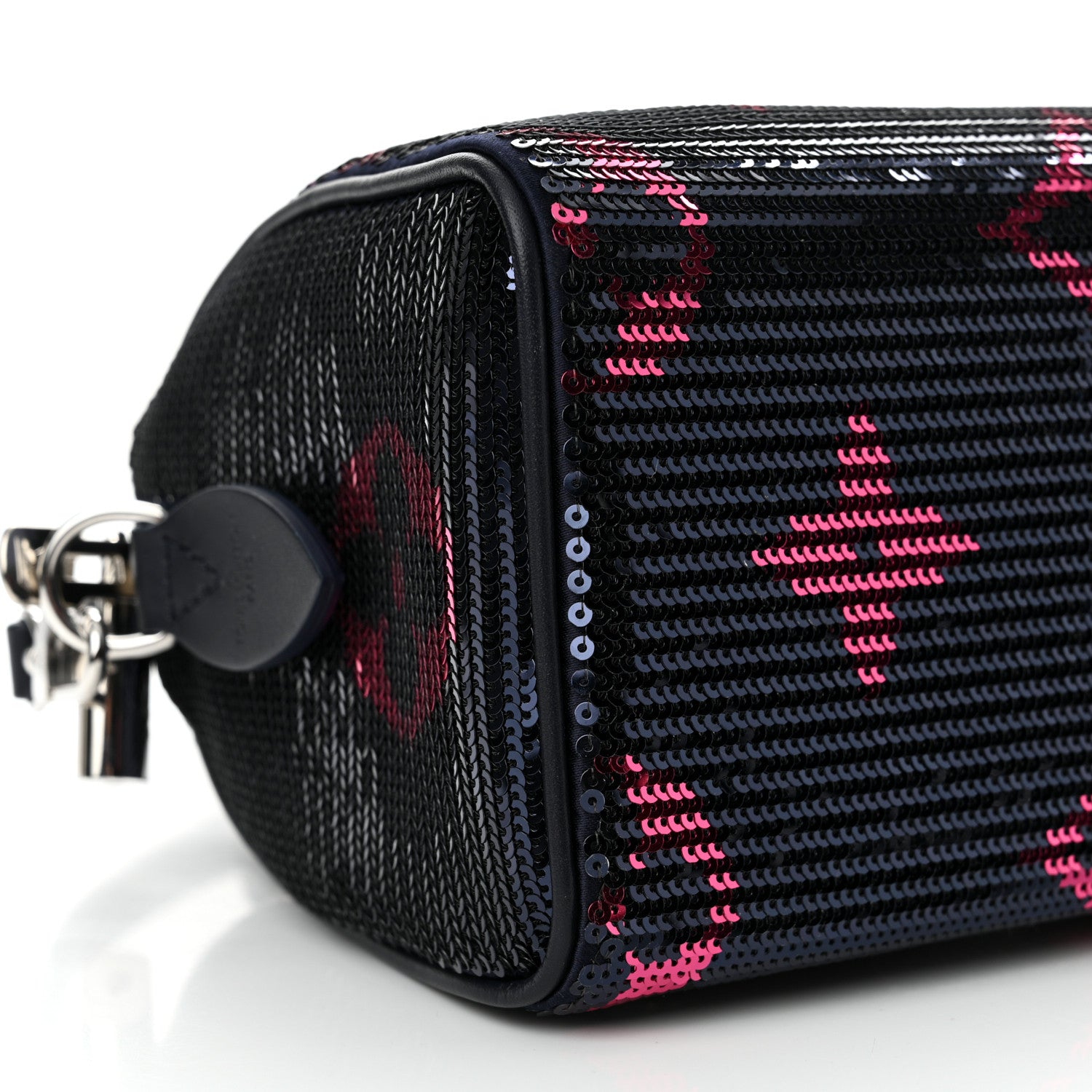 Louis Vuitton Giant Monogram Sequins Speedy Bandouliere 18 Navy Fuchsia 8 of 9