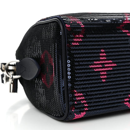 Louis Vuitton Giant Monogram Sequins Speedy Bandouliere 18 Navy Fuchsia 8 of 9