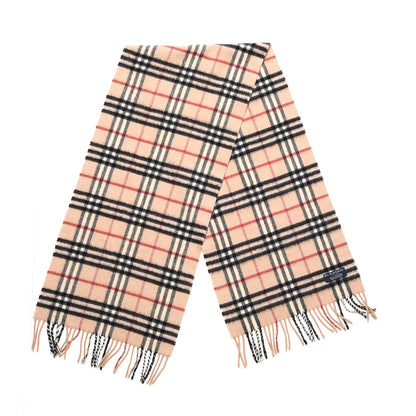 Burberry Cashmere Nova Check Fringe Scarf Camel 3 of 4