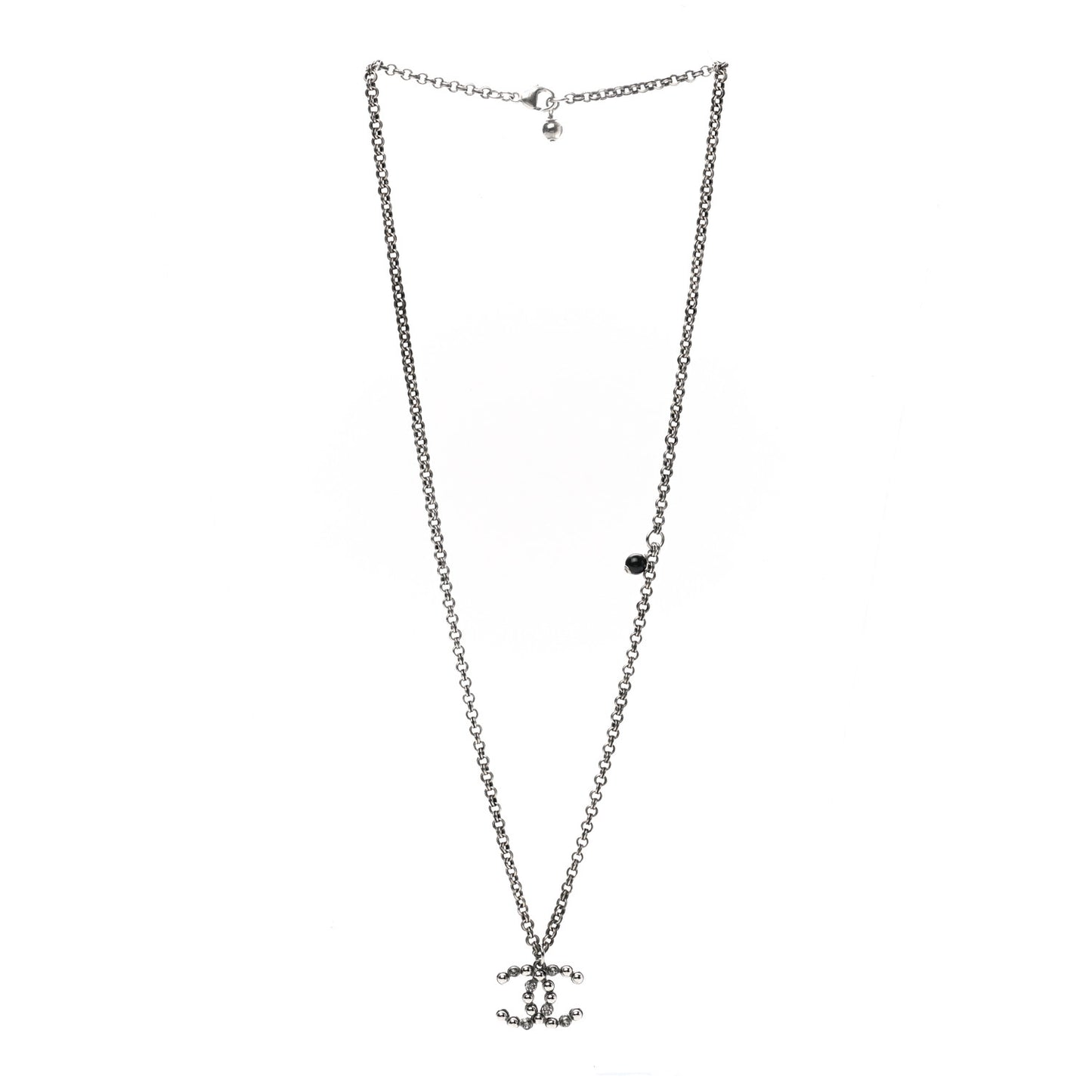 Crystal CC Necklace Ruthenium