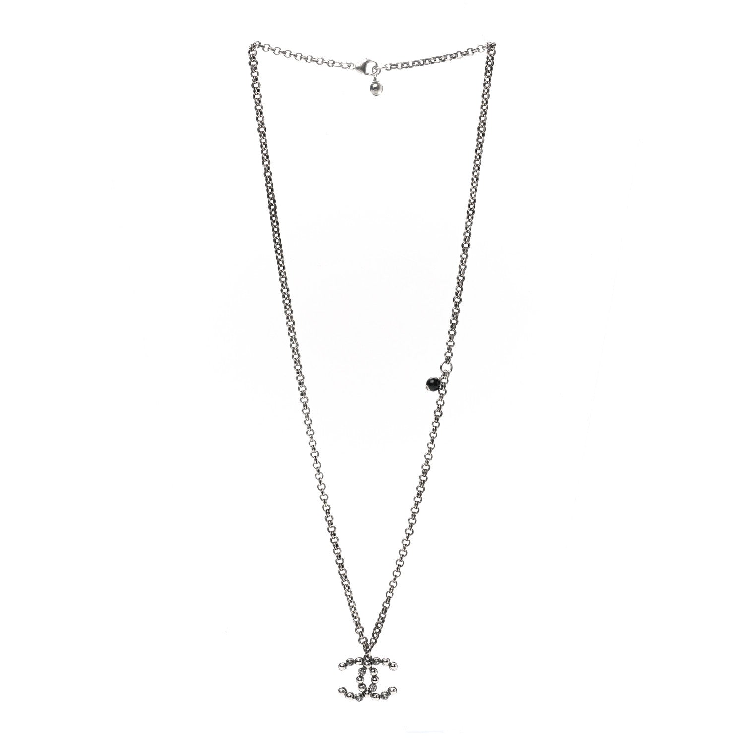 Chanel Crystal CC Necklace Ruthenium 3 of 7