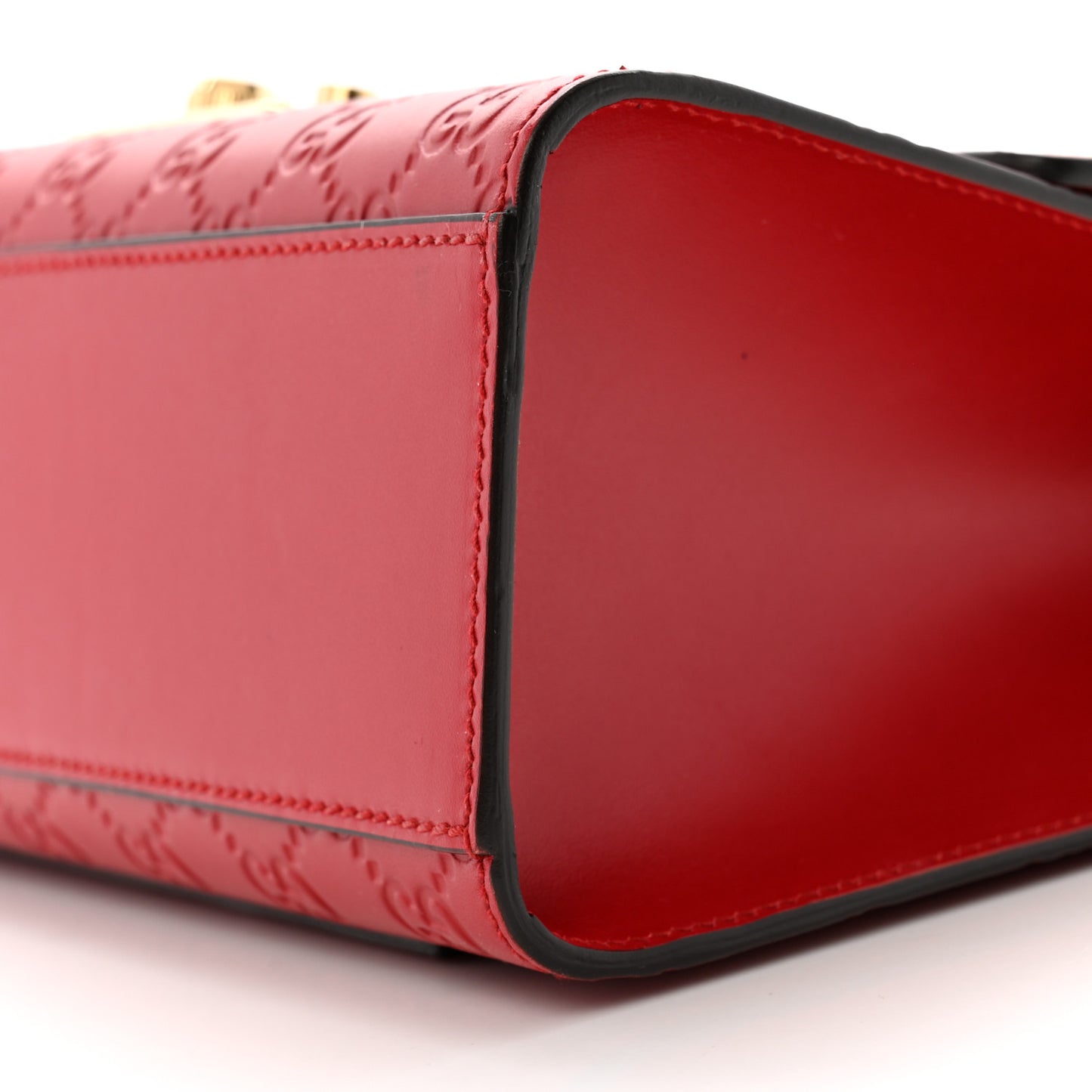 Guccissima Medium Padlock Shoulder Bag Hibiscus Red