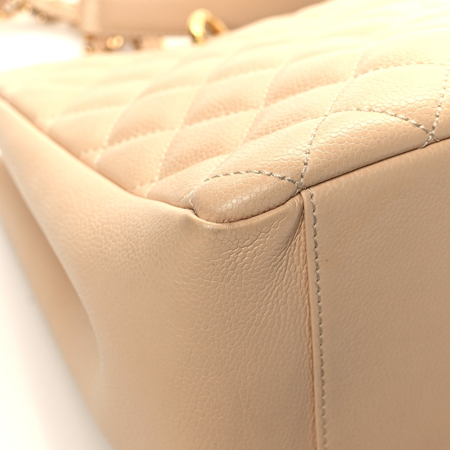 Caviar Quilted Grand Shopping Tote GST Beige Clair