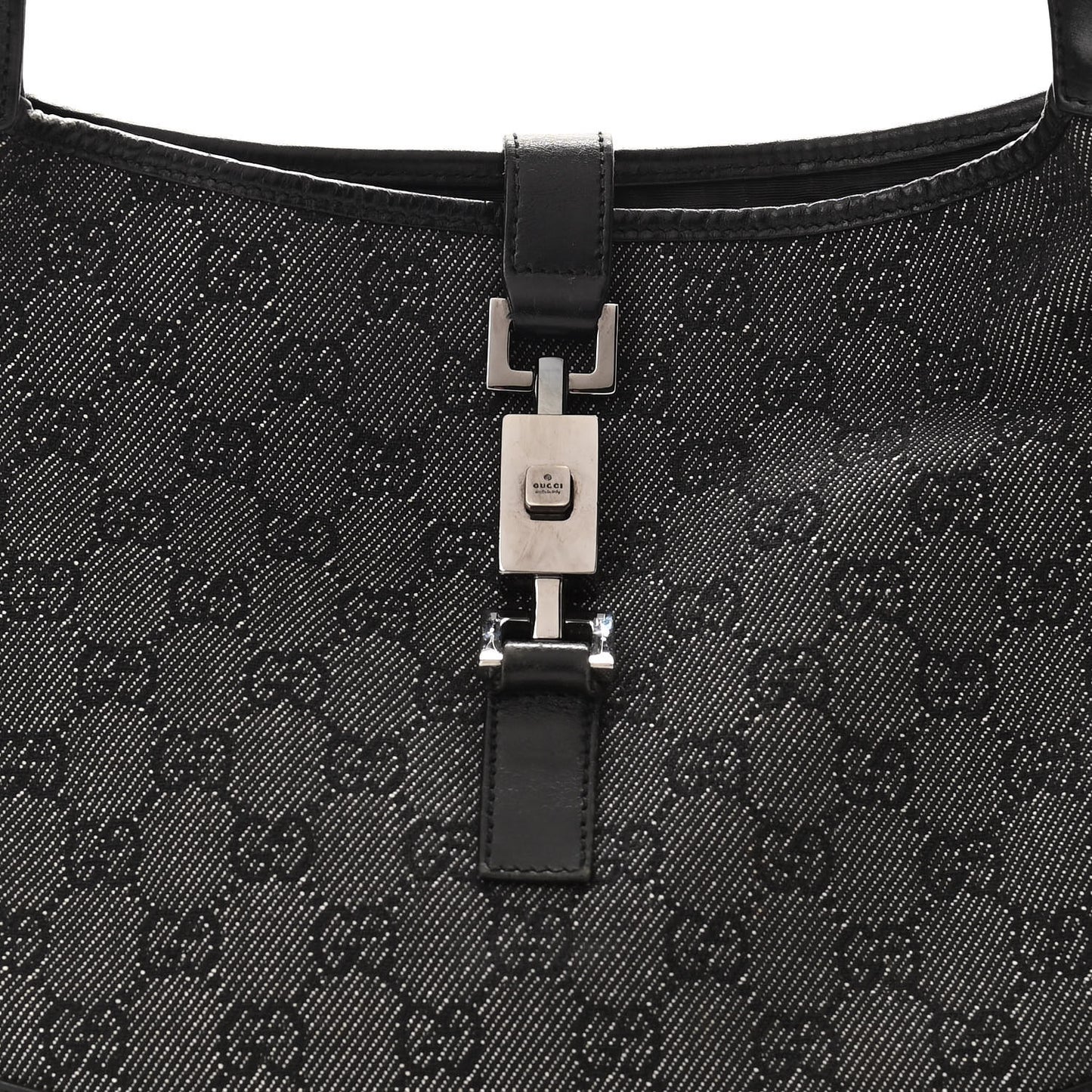 Denim Monogram Small Jackie O Hobo Black