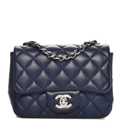 Chanel Lambskin Quilted Mini Square Flap Navy 1 of 7