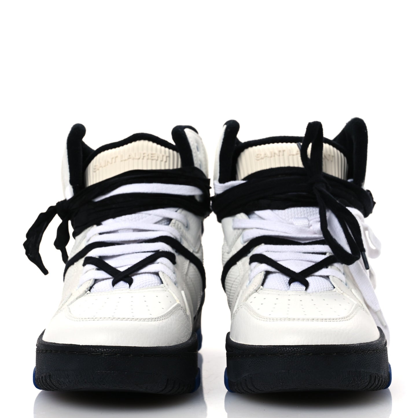 Crackled Calfskin Mens Cure 05 High Top Sneakers 45 White Black