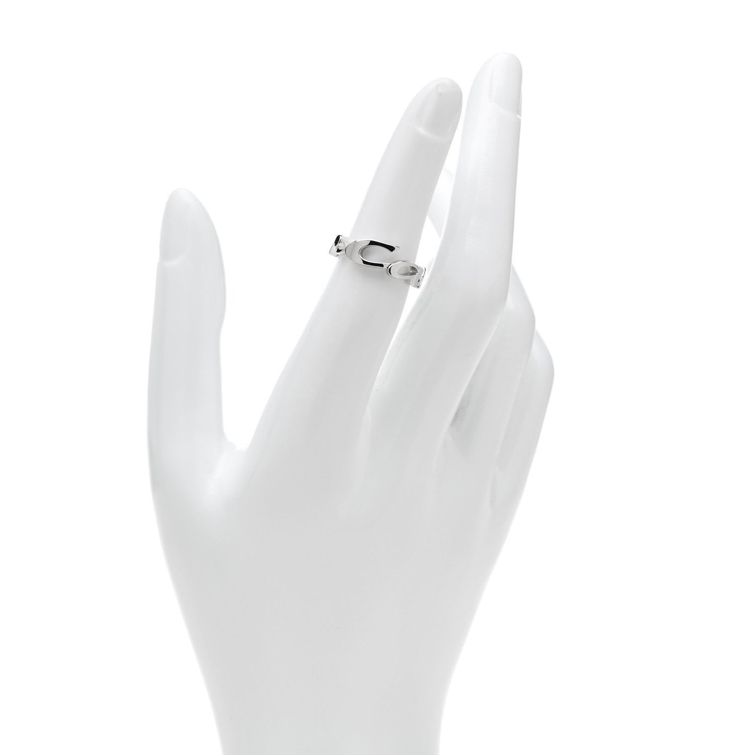 Cartier 18K White Gold Signature Ring 50 5.25 2 of 5