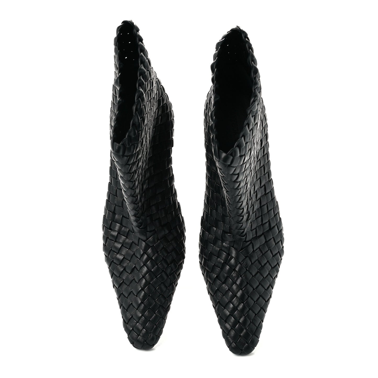 Nappa Intrecciato Ankle Boots 36 Black