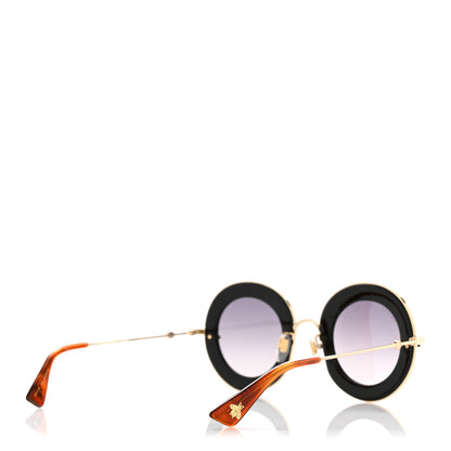 Gucci Metal L'Aveugle Par Amour Round Frame Sunglasses GG0113S Black 4 of 9