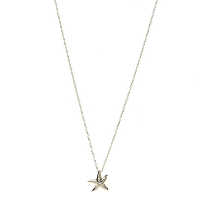 Tiffany 18K Yellow Gold Diamond 15mm Elsa Peretti Pave Starfish Pendant Necklace 1 of 7
