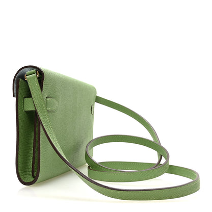 Hermes Epsom Verso Kelly Wallet To Go Vert Criquet Bleu Brume 3 of 10