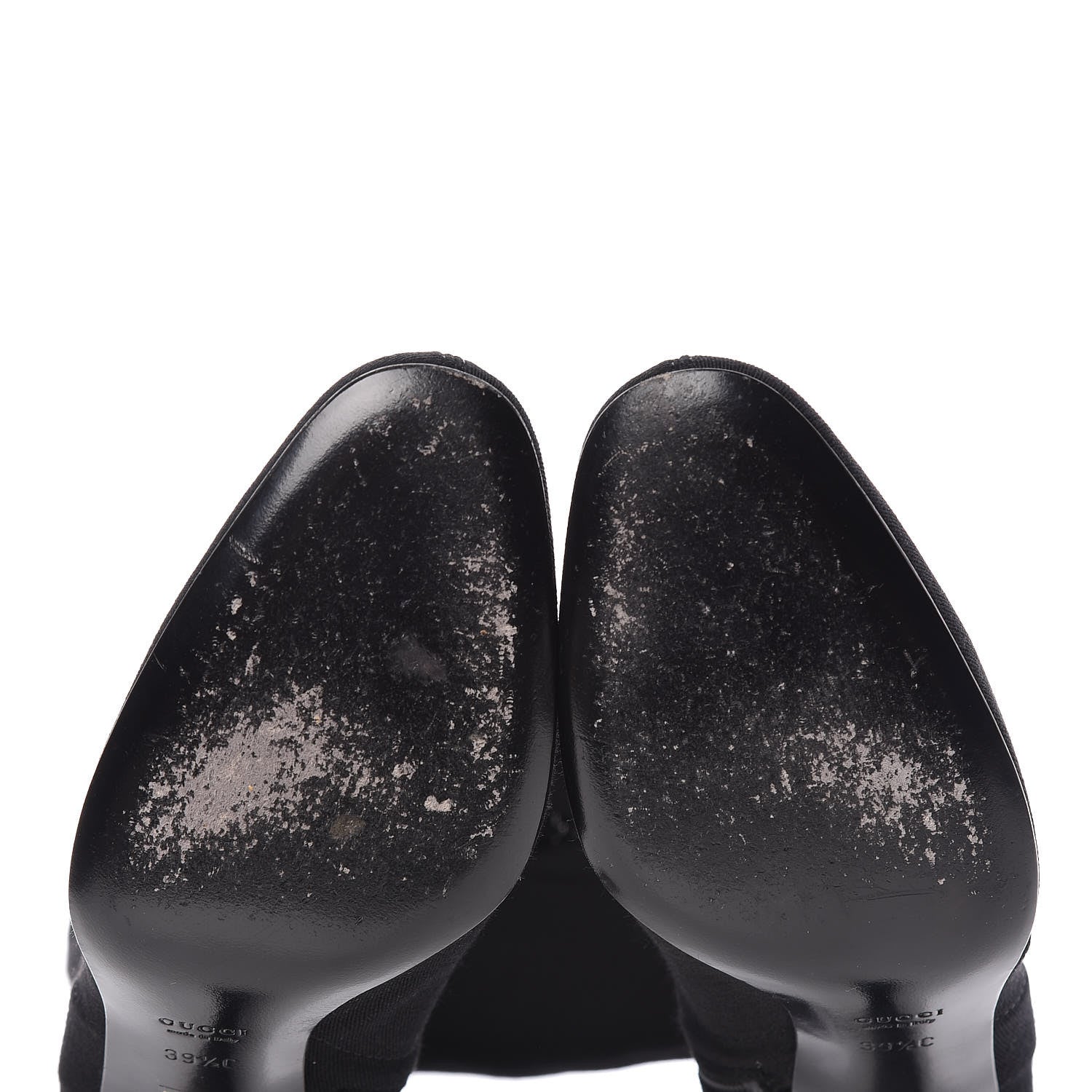 Gucci Canvas Web D Ring Knee High Boots 39.5 Black 9 of 13