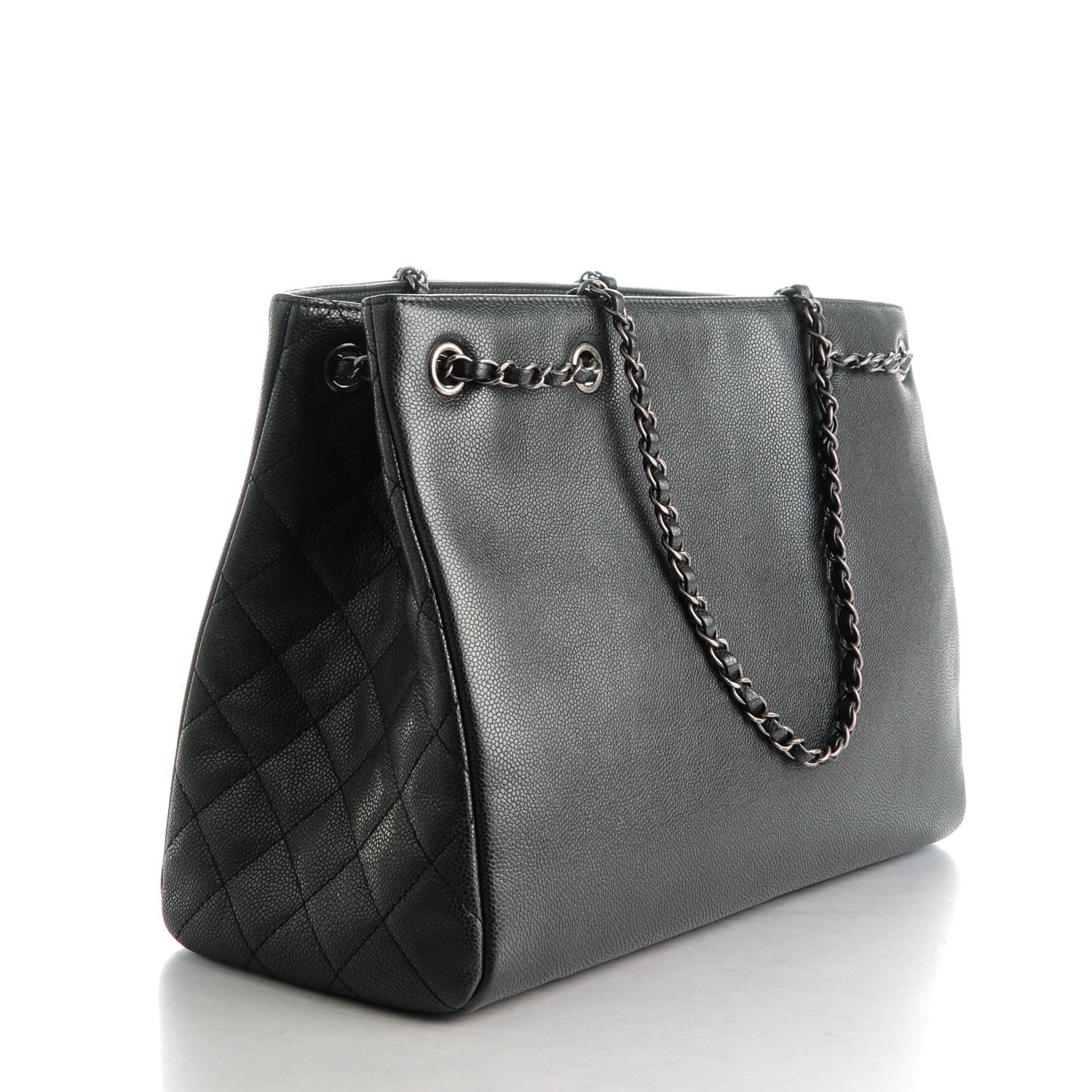 Chanel Grained Calfskin Large Shopping Tote Black 3 of 7