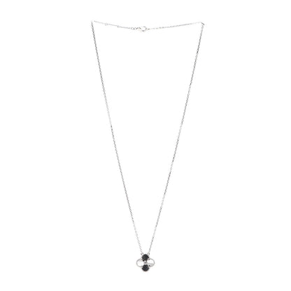 Van Cleef & Arpels 18K White Gold Diamond Guilloche Vintage Alhambra Pendant Necklace 3 of 8