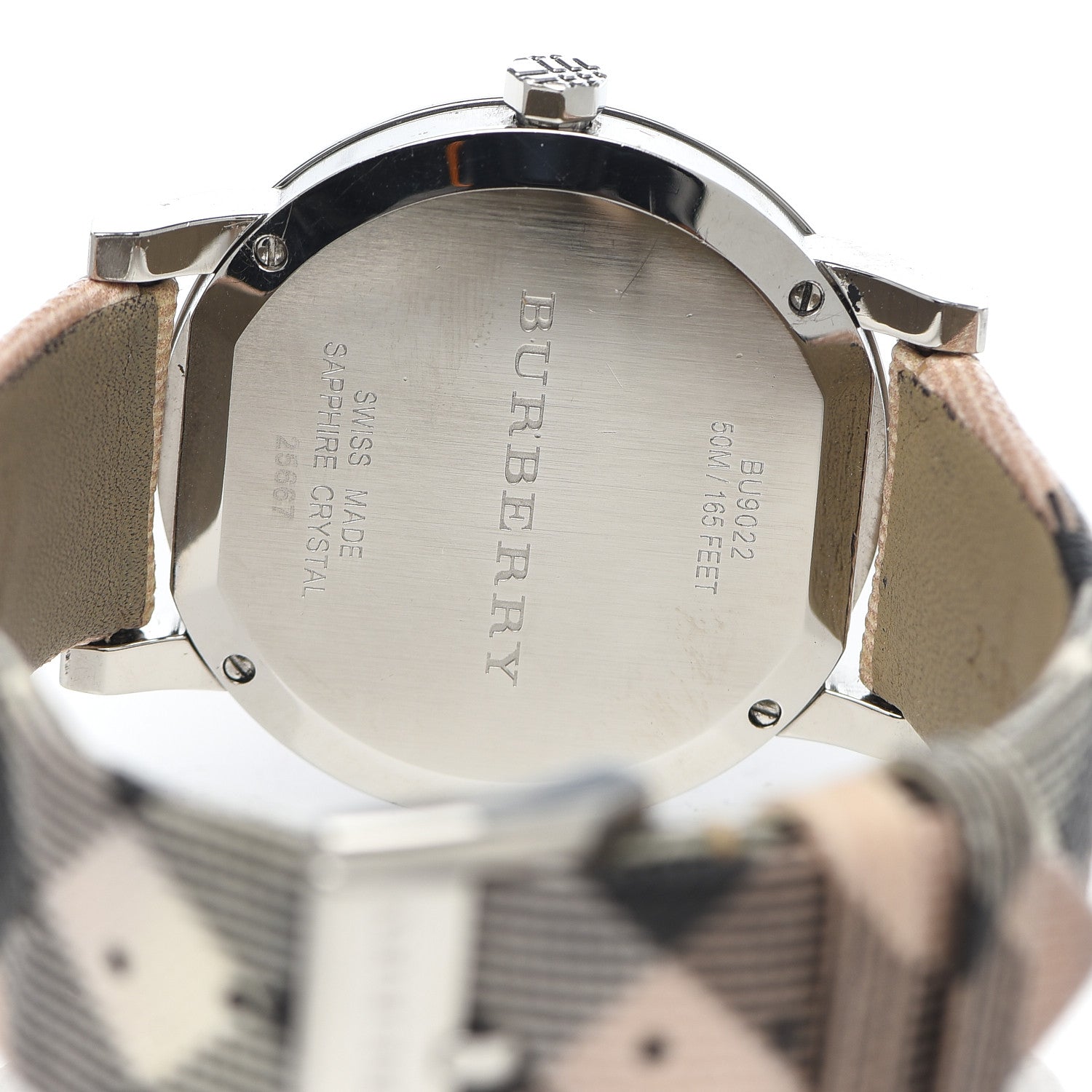 Burberry Stainless Steel Calfskin 38mm Heritage Nova Check Quartz Watch BU9022 5 of 7