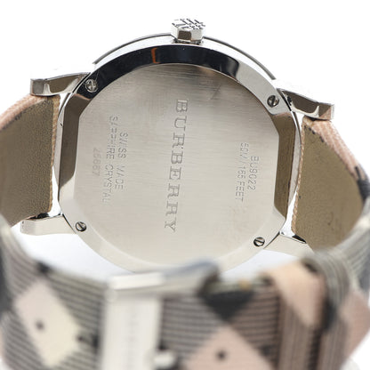 Burberry Stainless Steel Calfskin 38mm Heritage Nova Check Quartz Watch BU9022 5 of 7