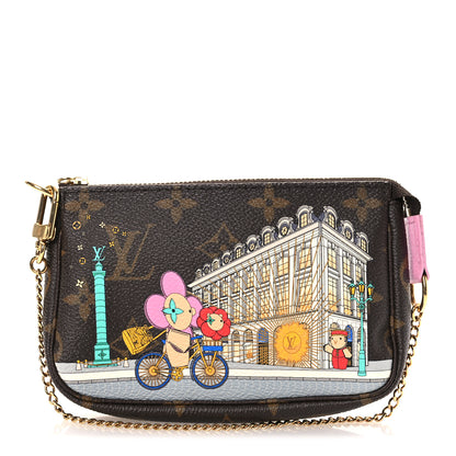 Louis Vuitton Monogram 2022 Christmas Animation Paris Mini Pochette Accessories Pink 1 of 10