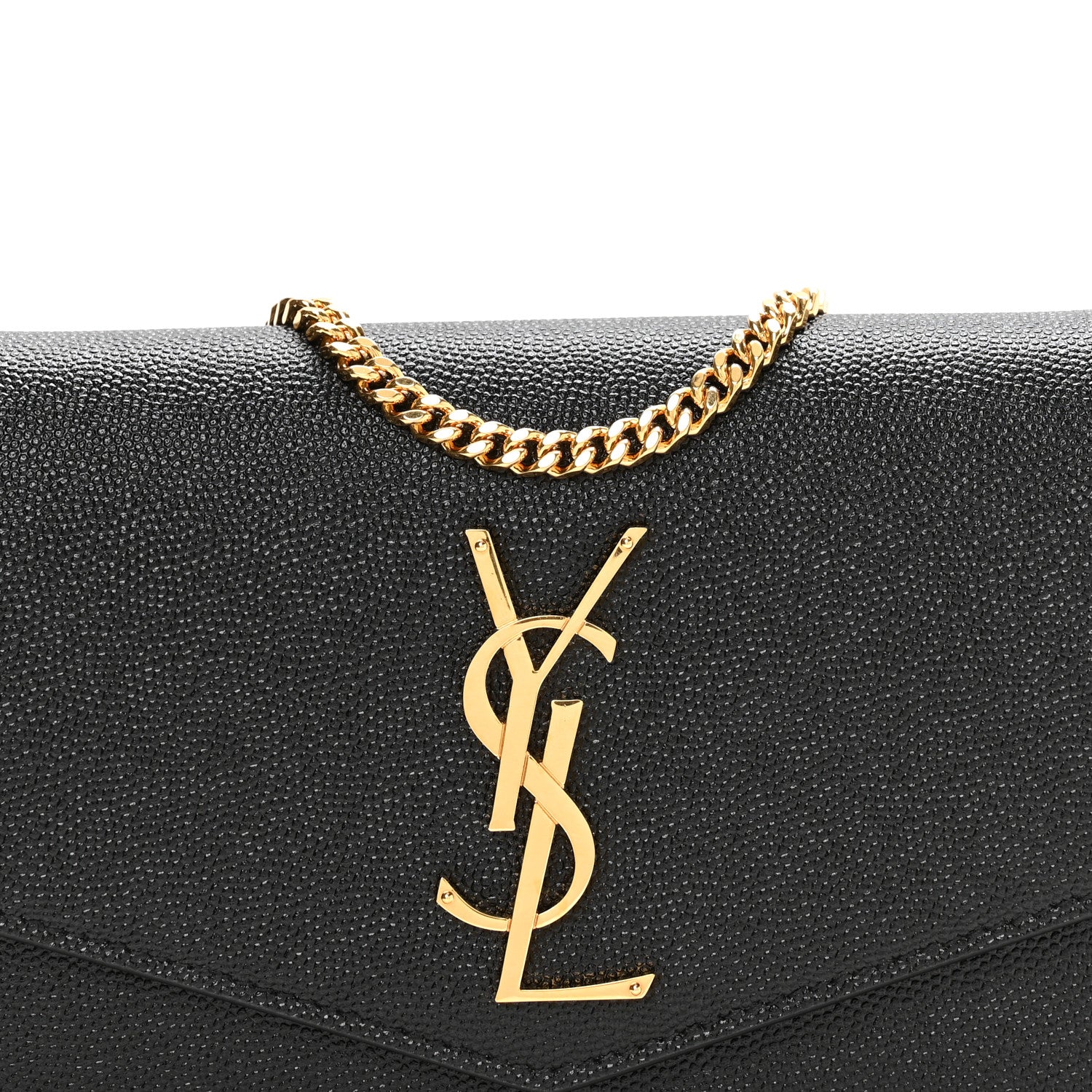 Saint Laurent Grain De Poudre Uptown Chain Wallet Black 9 of 12