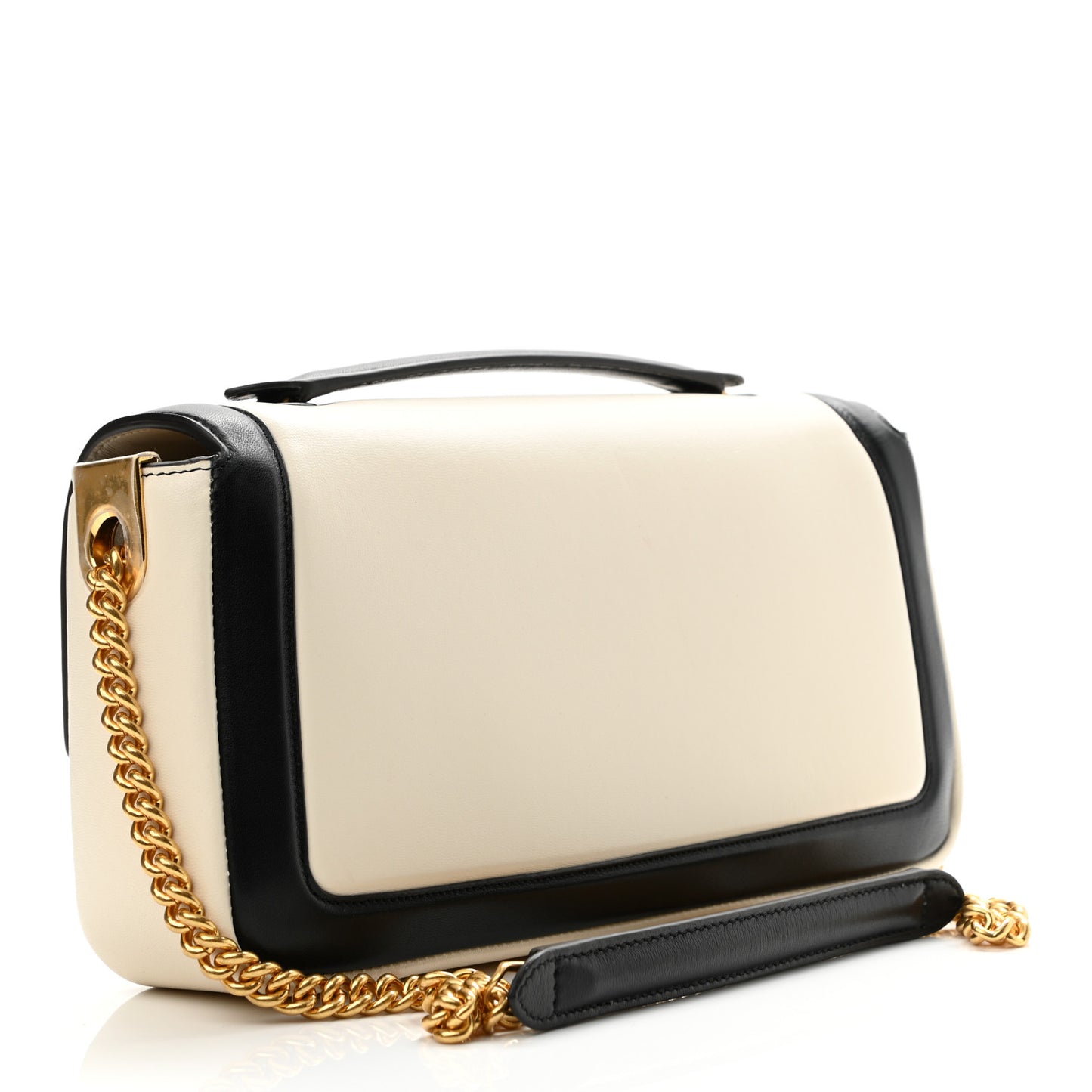 Nappa Apolo Bi-Color Chain Baguette Uovo Black