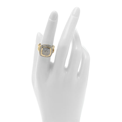 David Yurman 18K Yellow Gold Diamond 11mm Pave Albion Ring 54 6.75 2 of 4